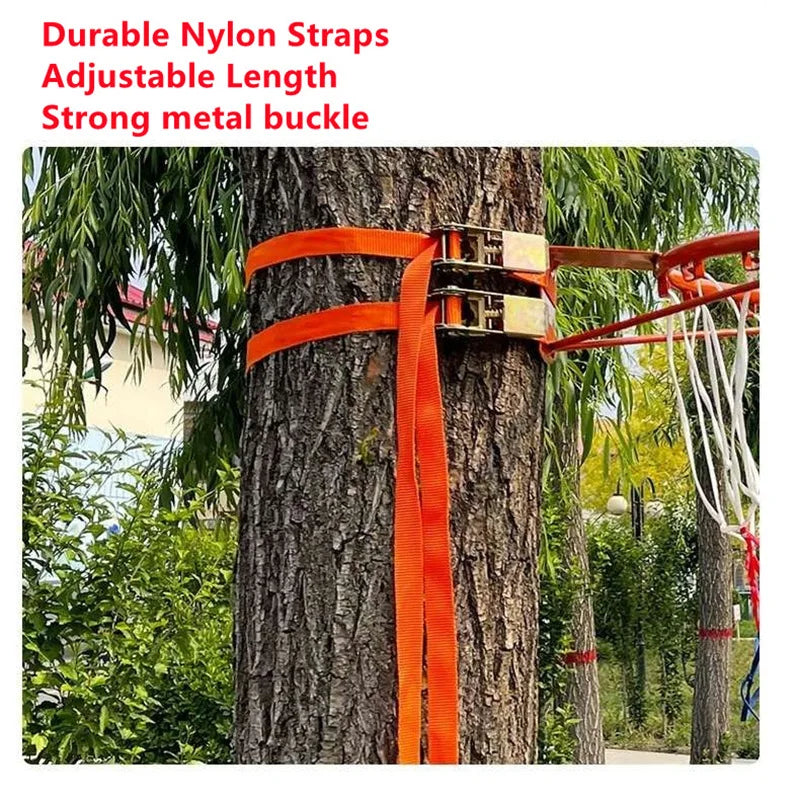 Punch-free Basketball Hoop Standard Steel Rim Frame Portable Outdoor Games Adjustable Height Adults Kids Basket Ring No Ball 2Kg