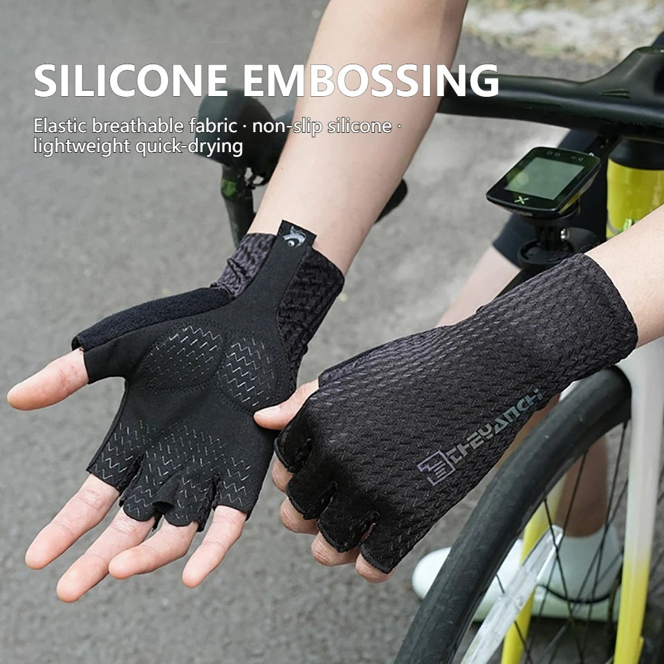 KoKossi Summer Breathable Anti-Slip Bicycle Gloves Half Finger Fitness Shock Absorbing Sports Gear Road MTB Bike For Men Women