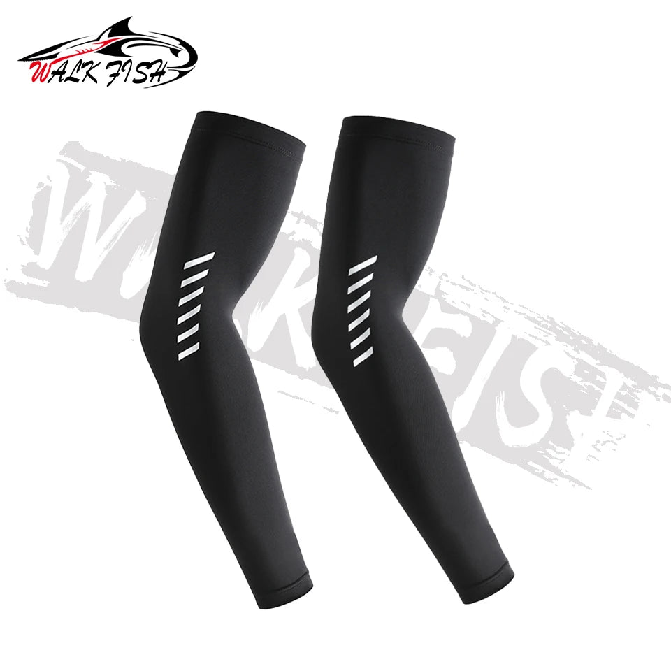 WALK FISH 1Pair Arm Sleeves Fishing UPF50+ UV Protection Cooling Breathable Ice Silk Summer Sun Sleeves Outdoor Sports Cycling