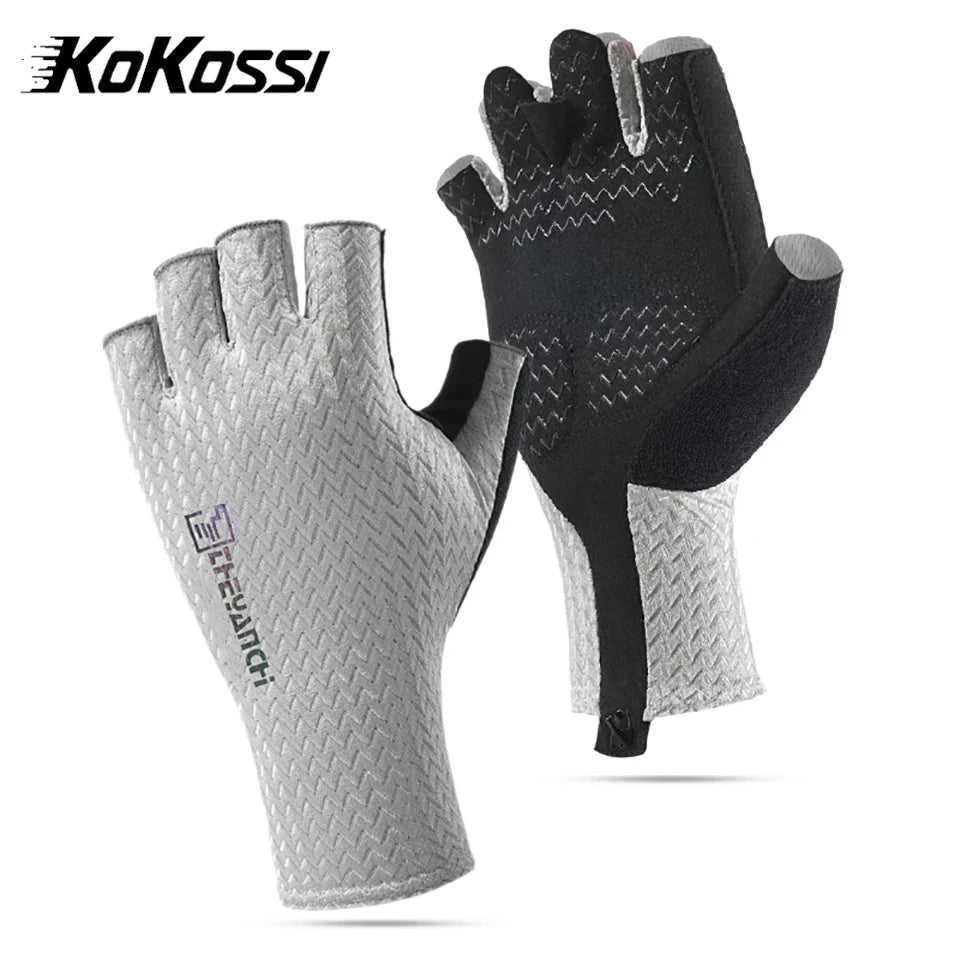 KoKossi Summer Breathable Anti-Slip Bicycle Gloves Half Finger Fitness Shock Absorbing Sports Gear Road MTB Bike For Men Women