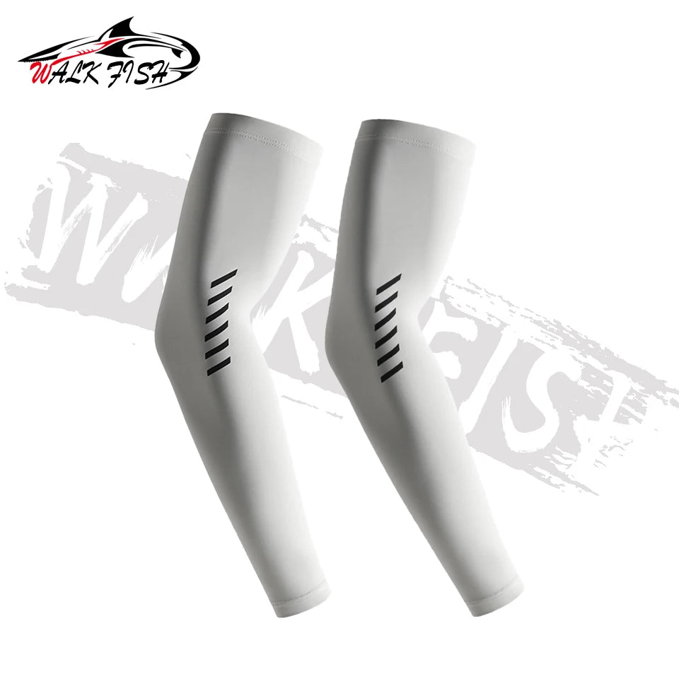 WALK FISH 1Pair Arm Sleeves Fishing UPF50+ UV Protection Cooling Breathable Ice Silk Summer Sun Sleeves Outdoor Sports Cycling