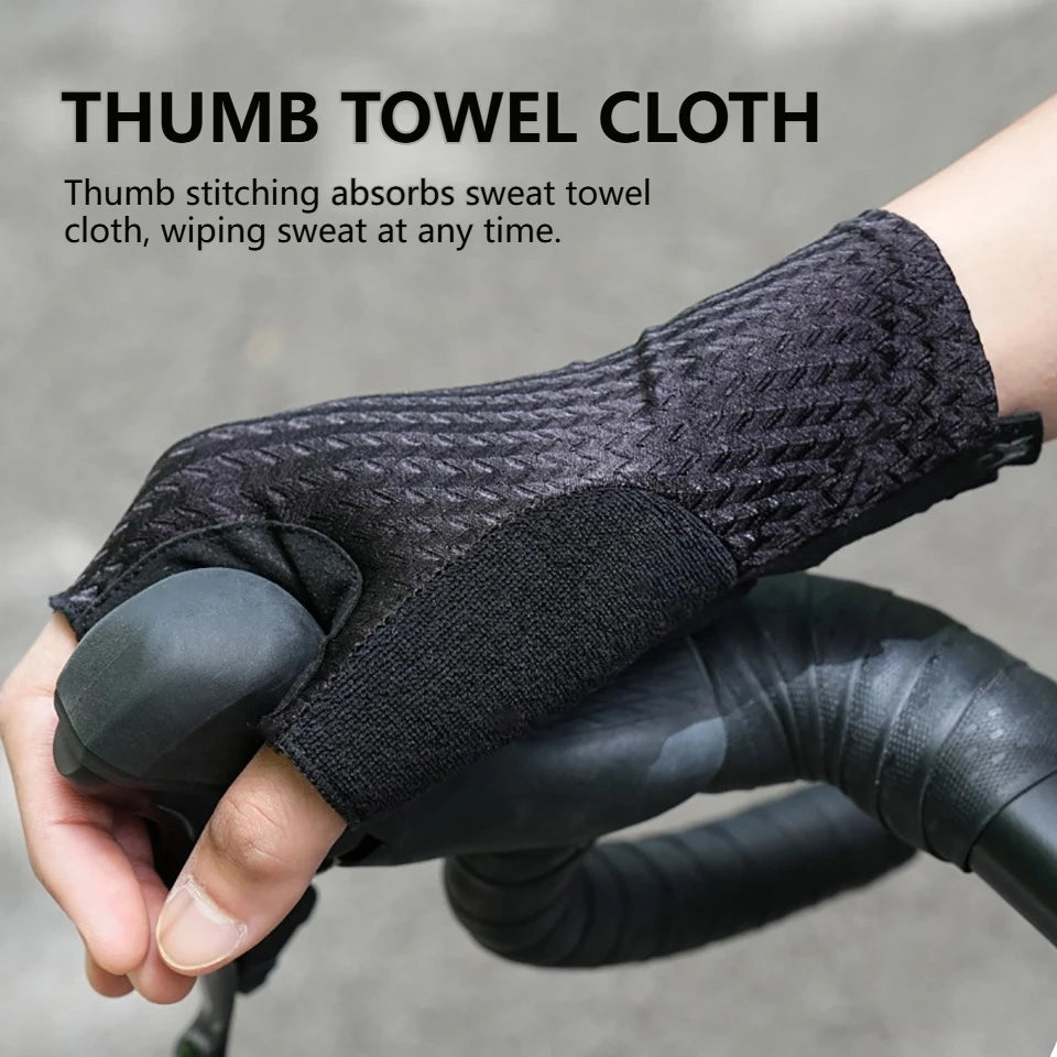 KoKossi Summer Breathable Anti-Slip Bicycle Gloves Half Finger Fitness Shock Absorbing Sports Gear Road MTB Bike For Men Women
