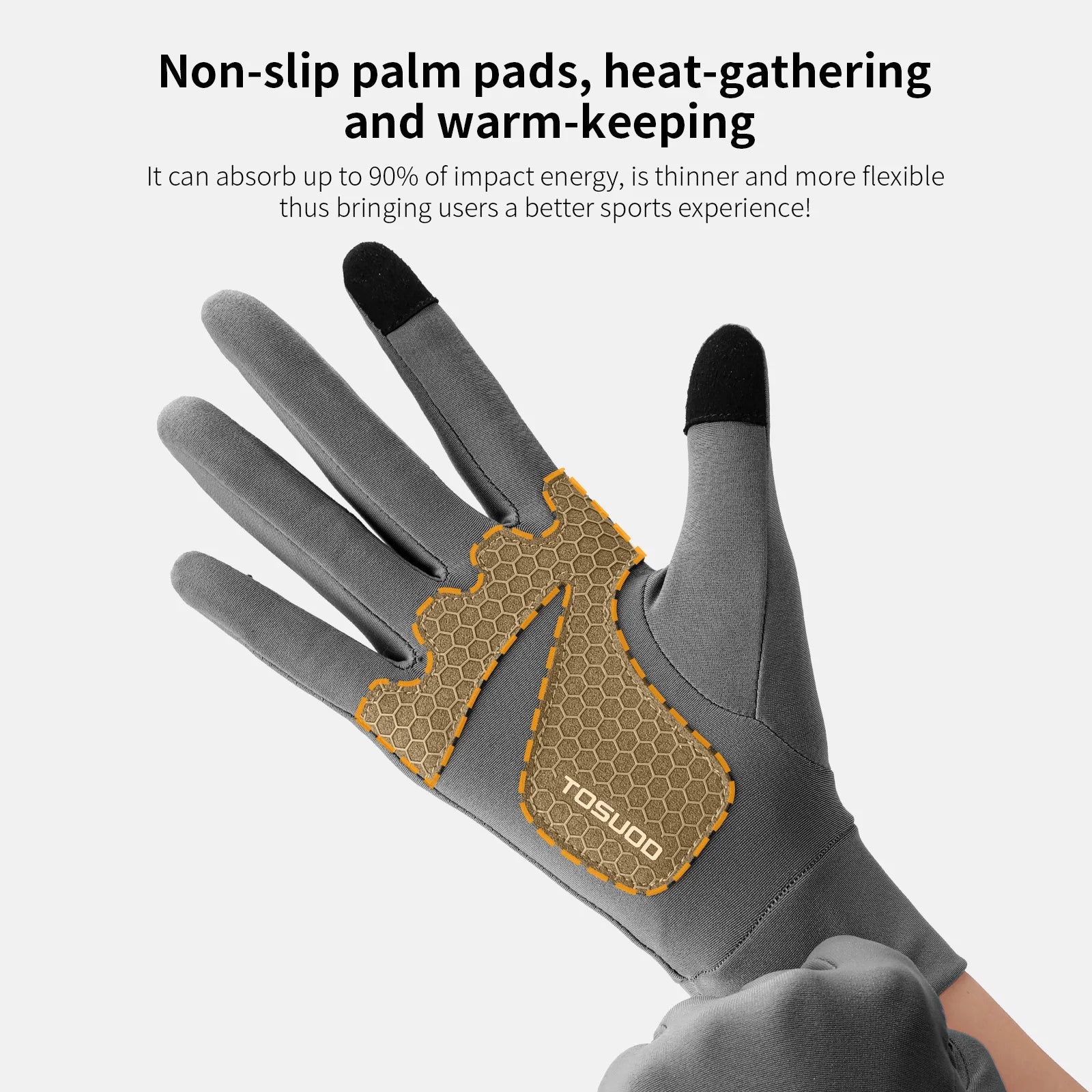 TOSUOD Thermal Gloves Fleece Windproof Warm Gloves Touchscreen Anti-slip for Running Cycling Outdoor Sports Men Women Gloves