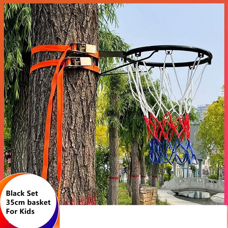 Punch-free Basketball Hoop Standard Steel Rim Frame Portable Outdoor Games Adjustable Height Adults Kids Basket Ring No Ball 2Kg