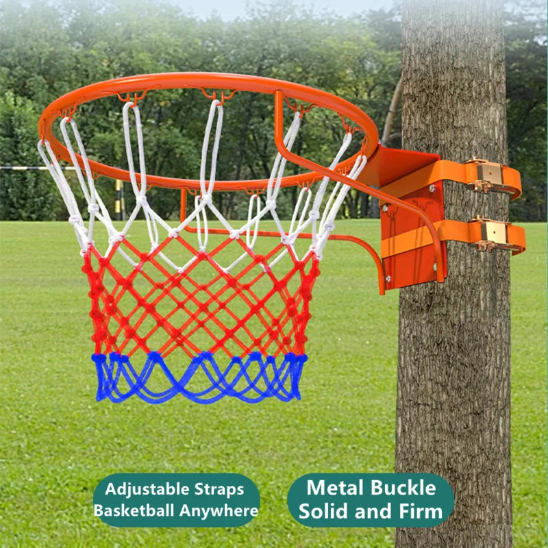 Punch-free Basketball Hoop Standard Steel Rim Frame Portable Outdoor Games Adjustable Height Adults Kids Basket Ring No Ball 2Kg