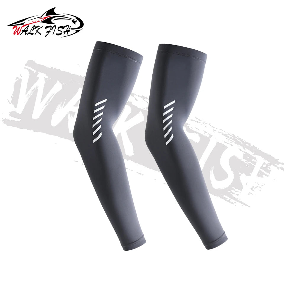 WALK FISH 1Pair Arm Sleeves Fishing UPF50+ UV Protection Cooling Breathable Ice Silk Summer Sun Sleeves Outdoor Sports Cycling