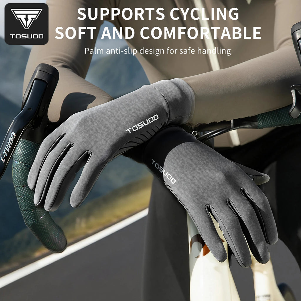 TOSUOD Thermal Gloves Fleece Windproof Warm Gloves Touchscreen Anti-slip for Running Cycling Outdoor Sports Men Women Gloves