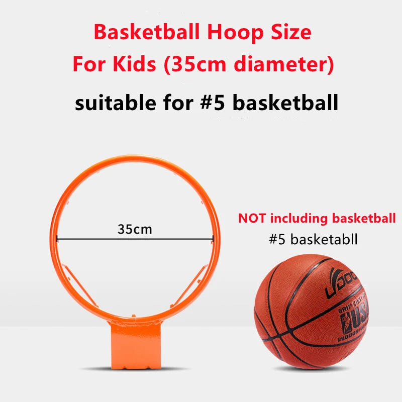 Punch-free Basketball Hoop Standard Steel Rim Frame Portable Outdoor Games Adjustable Height Adults Kids Basket Ring No Ball 2Kg