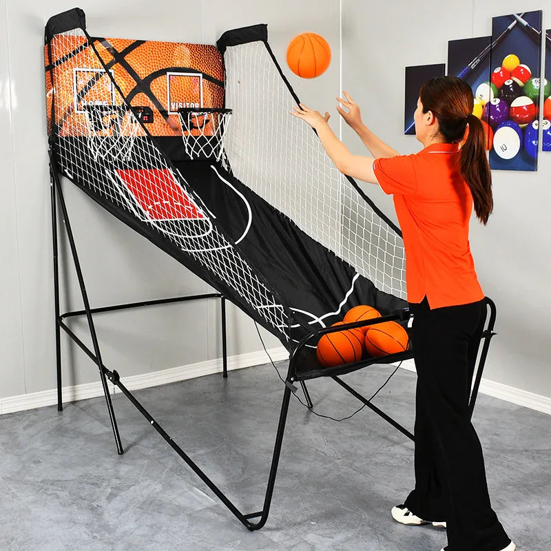 Indoor Recreational Basketball Stand, Two-Person Game, Electronic Shooting Machine, Automatic Scoring, Trainer