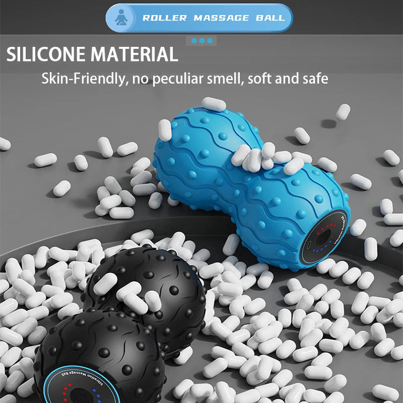 Vibrating Massage Ball Rechargeable 5 Gears  Portable Peanut Massager Vibrating Foam Roller For Fitness Mobility Yoga Relaxation