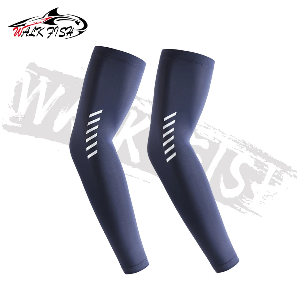 WALK FISH 1Pair Arm Sleeves Fishing UPF50+ UV Protection Cooling Breathable Ice Silk Summer Sun Sleeves Outdoor Sports Cycling