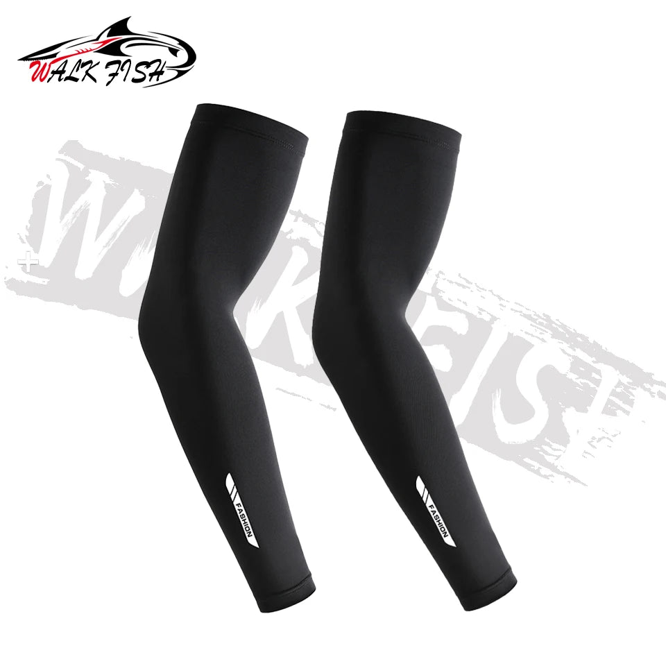 WALK FISH 1Pair Arm Sleeves Fishing UPF50+ UV Protection Cooling Breathable Ice Silk Summer Sun Sleeves Outdoor Sports Cycling