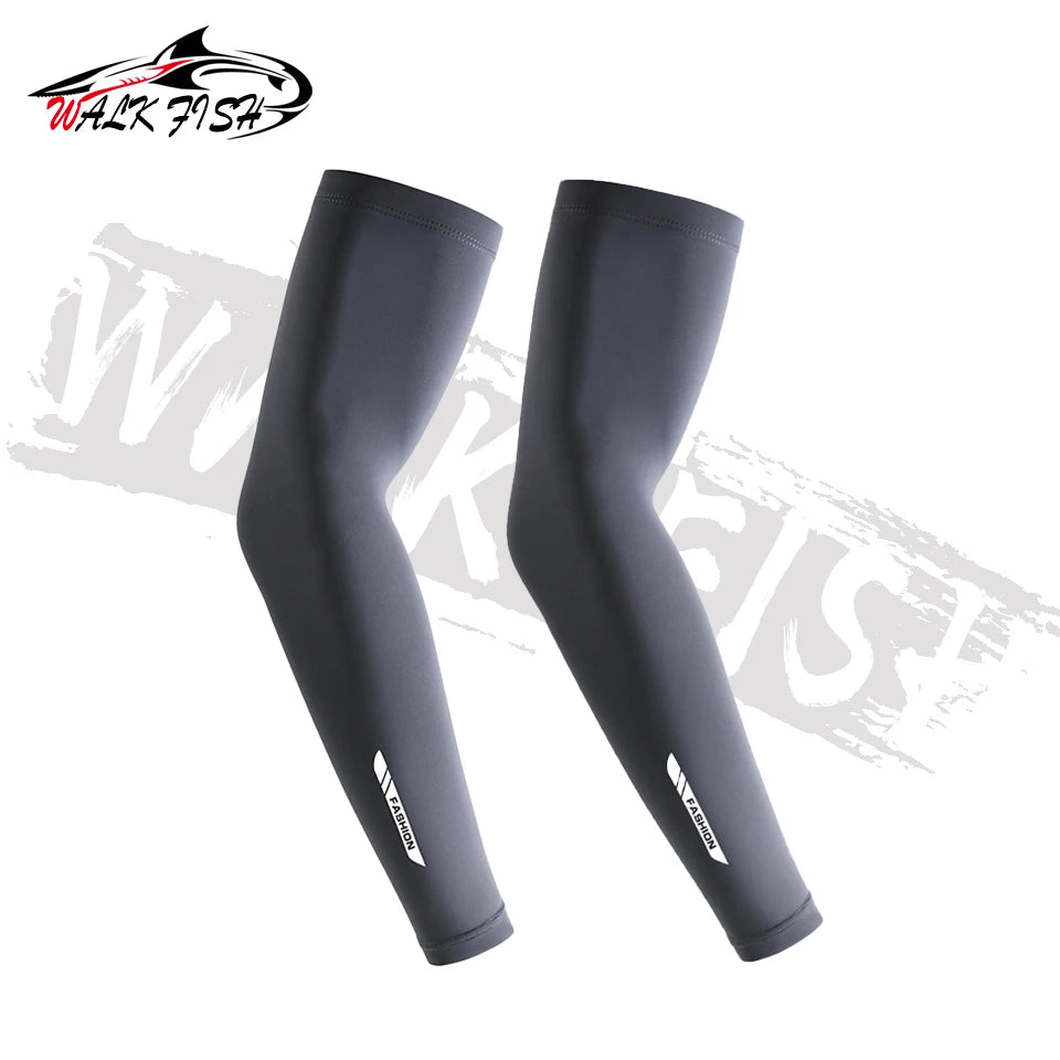WALK FISH 1Pair Arm Sleeves Fishing UPF50+ UV Protection Cooling Breathable Ice Silk Summer Sun Sleeves Outdoor Sports Cycling